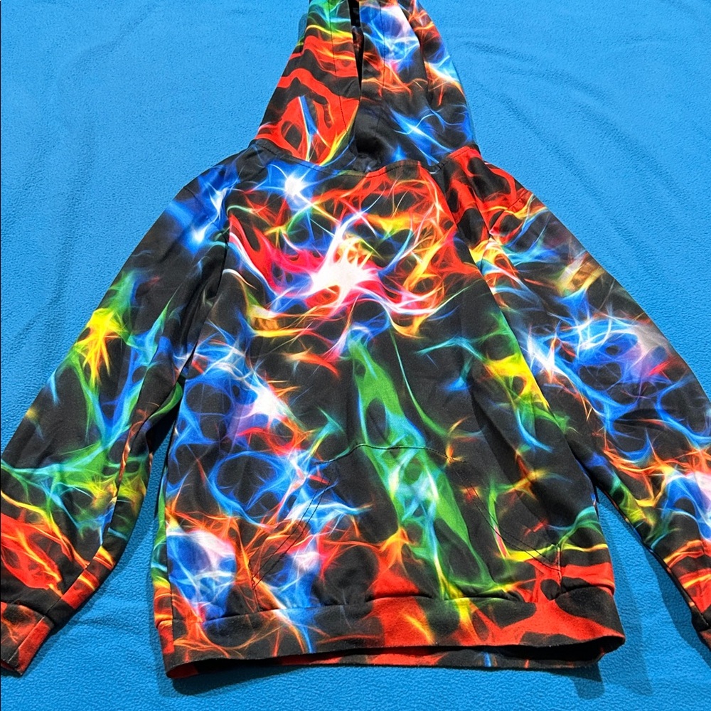 Amazon Kids Multicolor Neon Lightning Print Hoodie